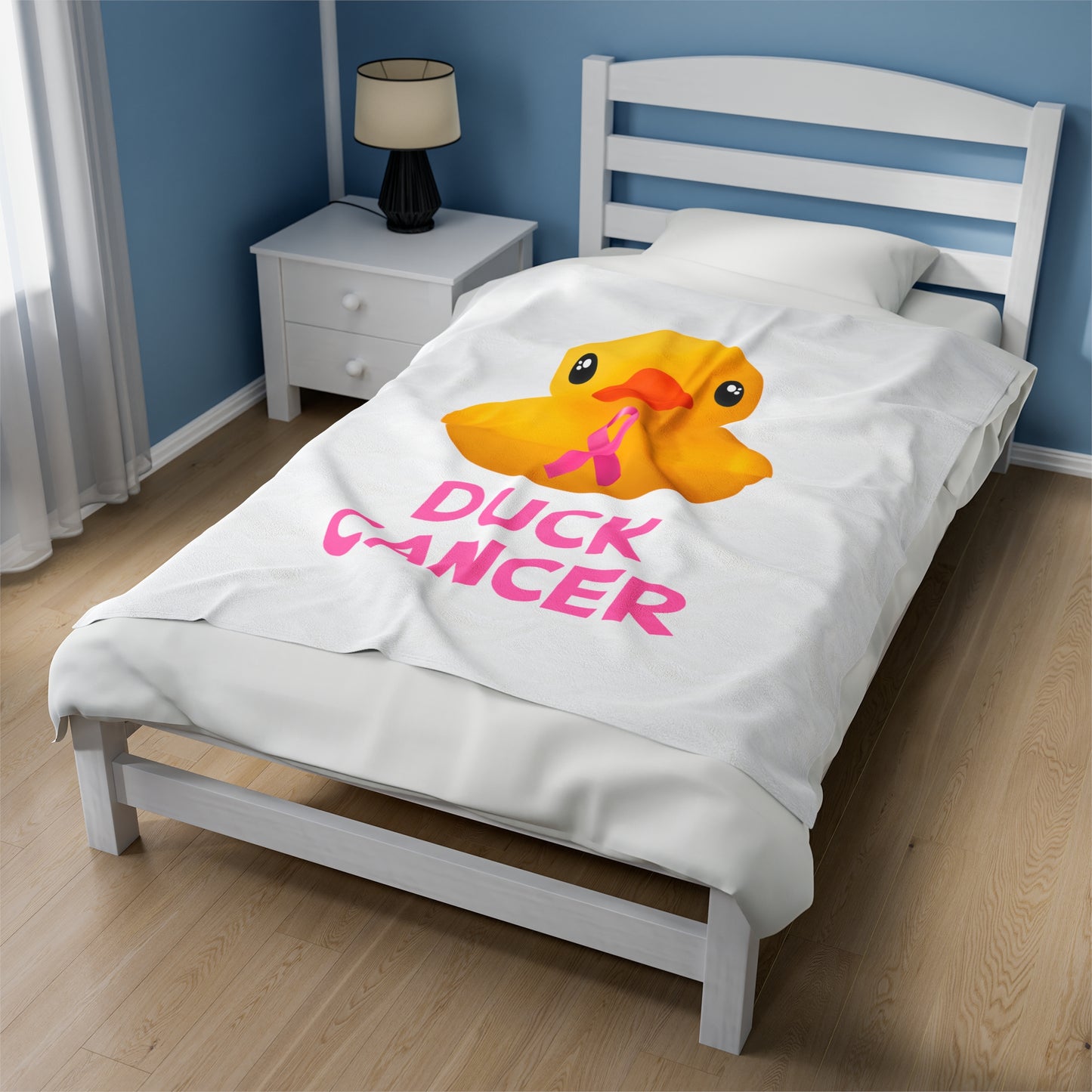 Breast Cancer Duck Cancer Velveteen Plush Blanket