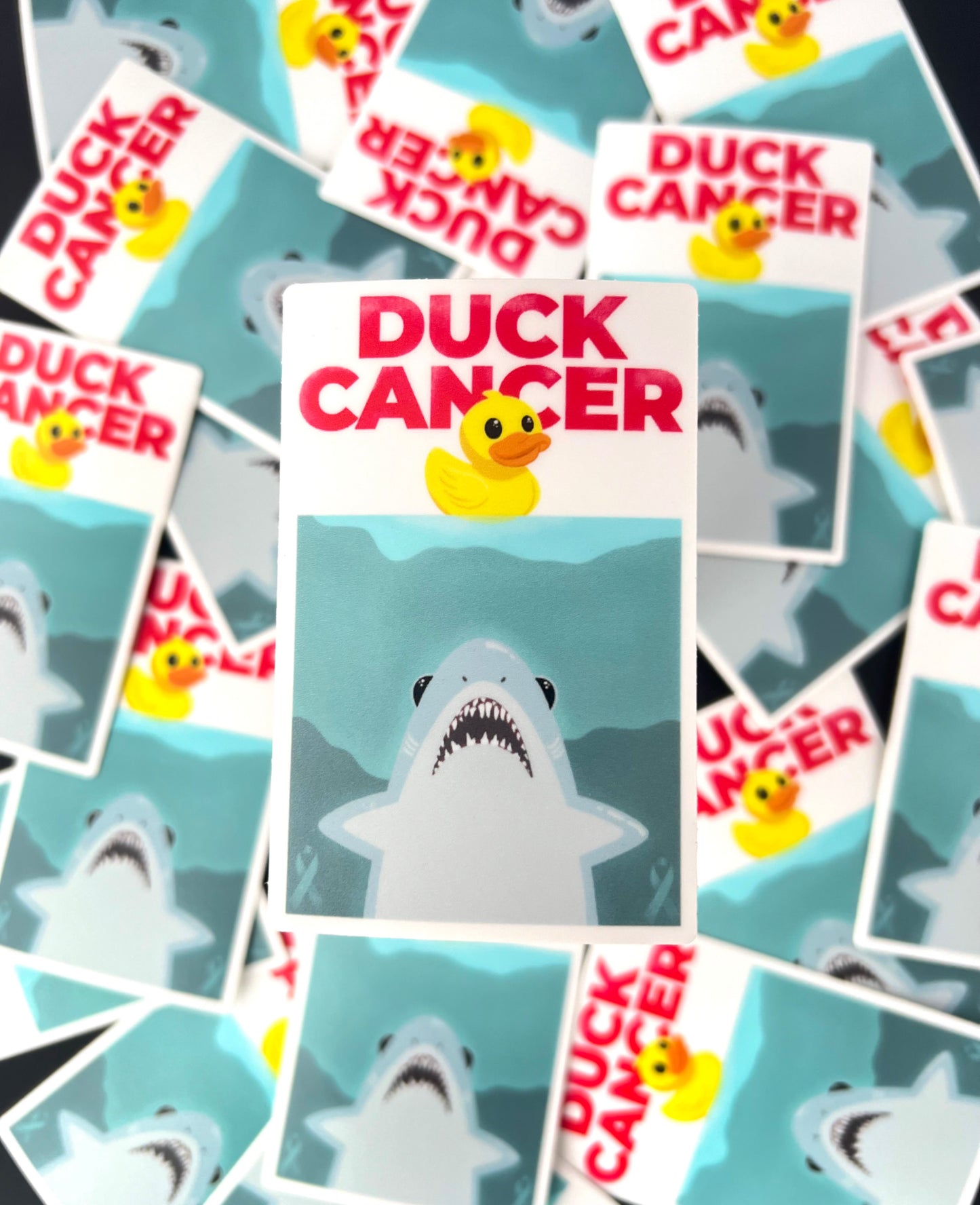 Duck Cancer Shark Sticker