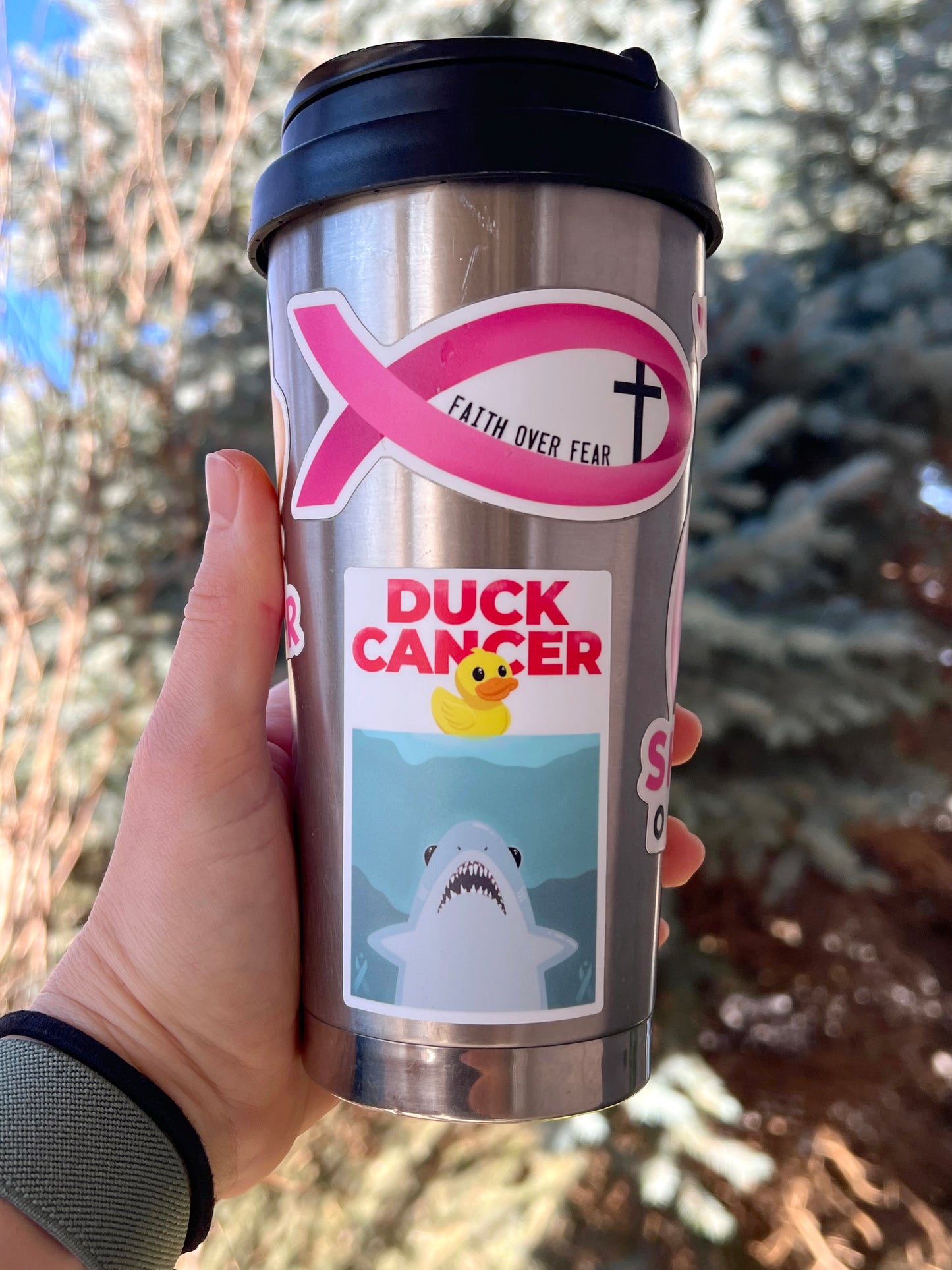 Duck Cancer Shark Sticker