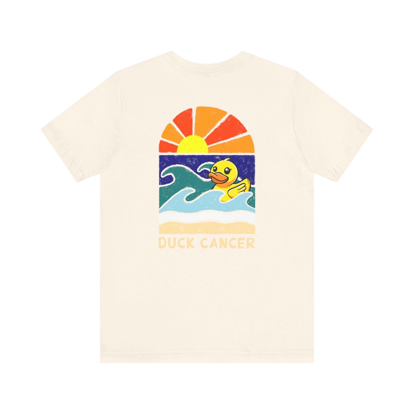 Pancreatic Cancer Duck Cancer Ocean Back T-Shirt, Unisex