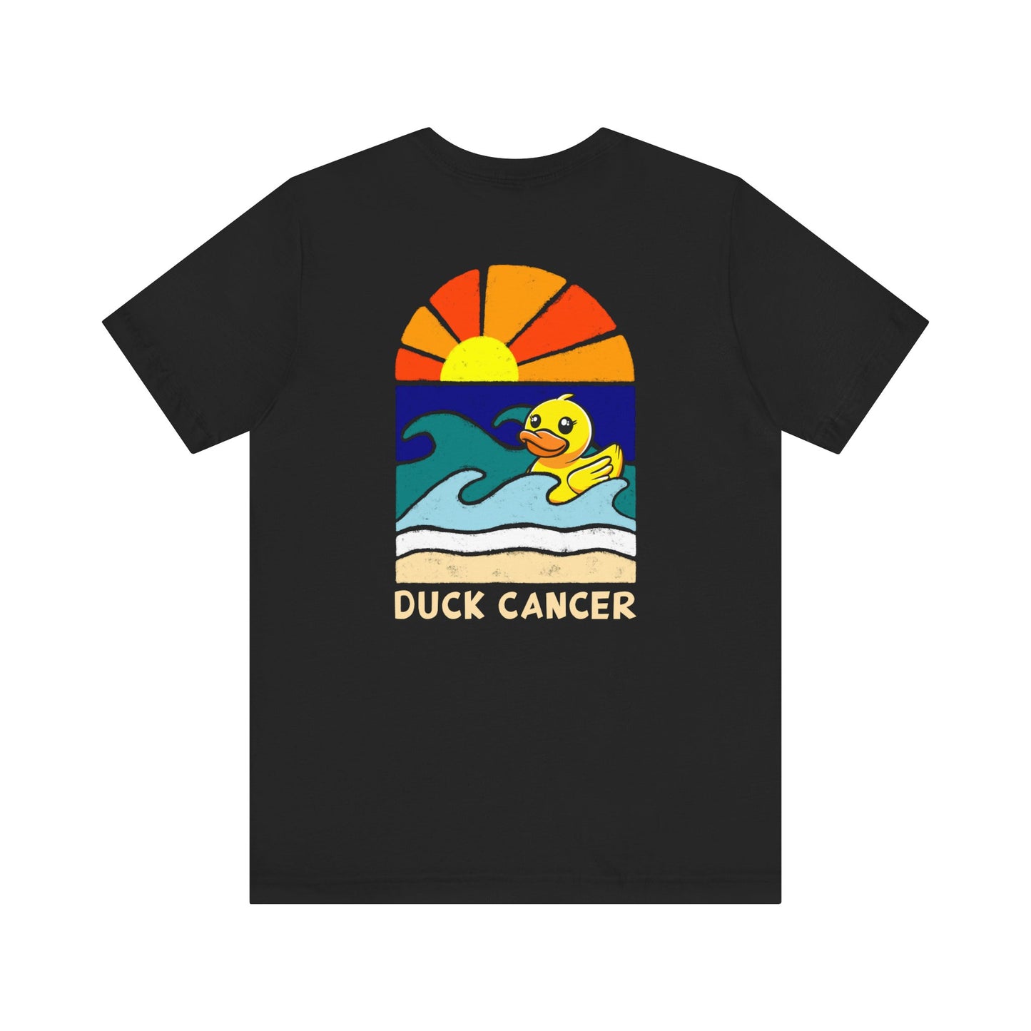 Pancreatic Cancer Duck Cancer Ocean Back T-Shirt, Unisex