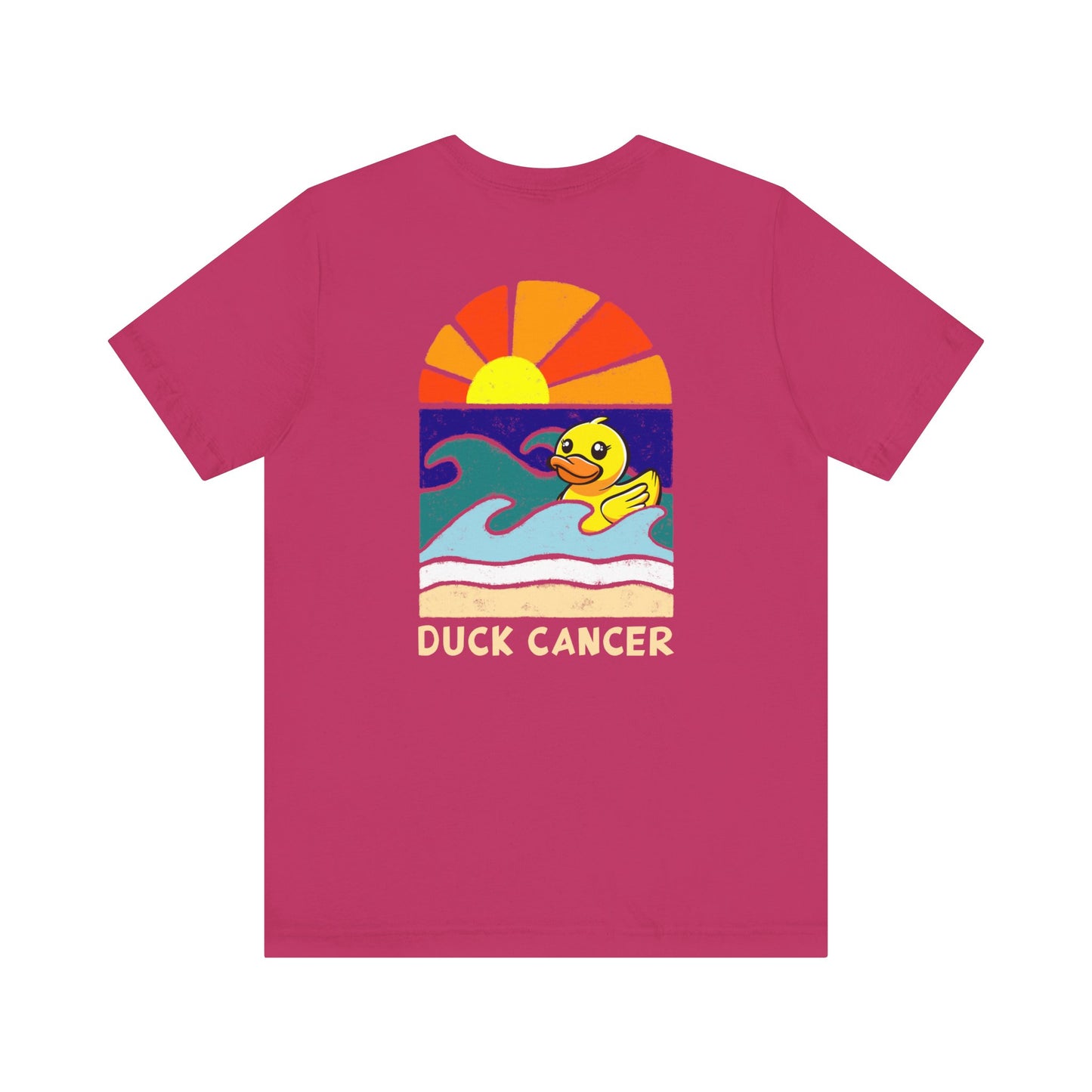 Ovarian Cancer Duck Cancer Ocean Back T-Shirt, Unisex