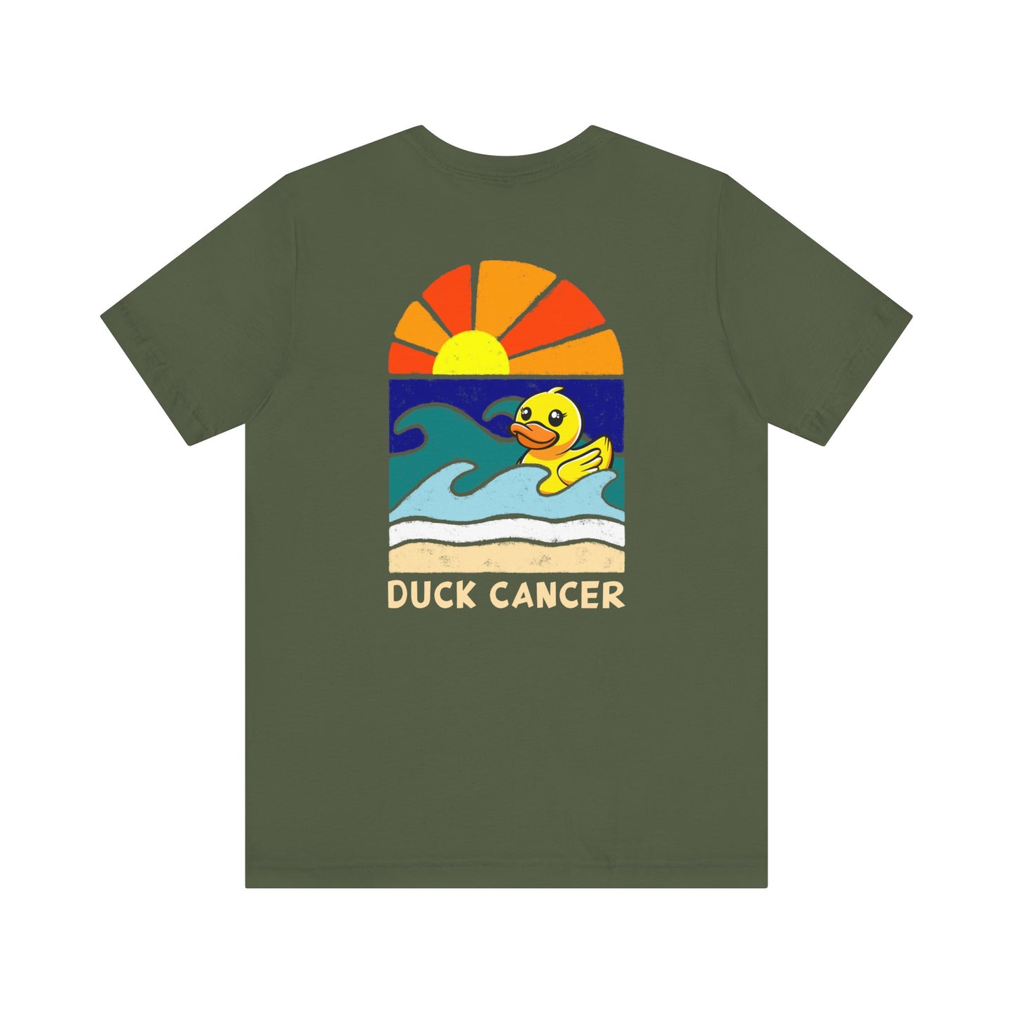 Thyroid Cancer Duck Cancer Ocean Back T-Shirt, Unisex