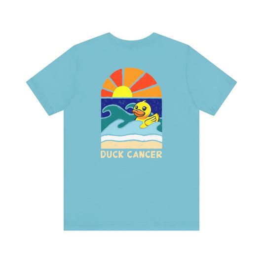 All Cancer Ribbon Duck Cancer Ocean Back T-Shirt, Unisex