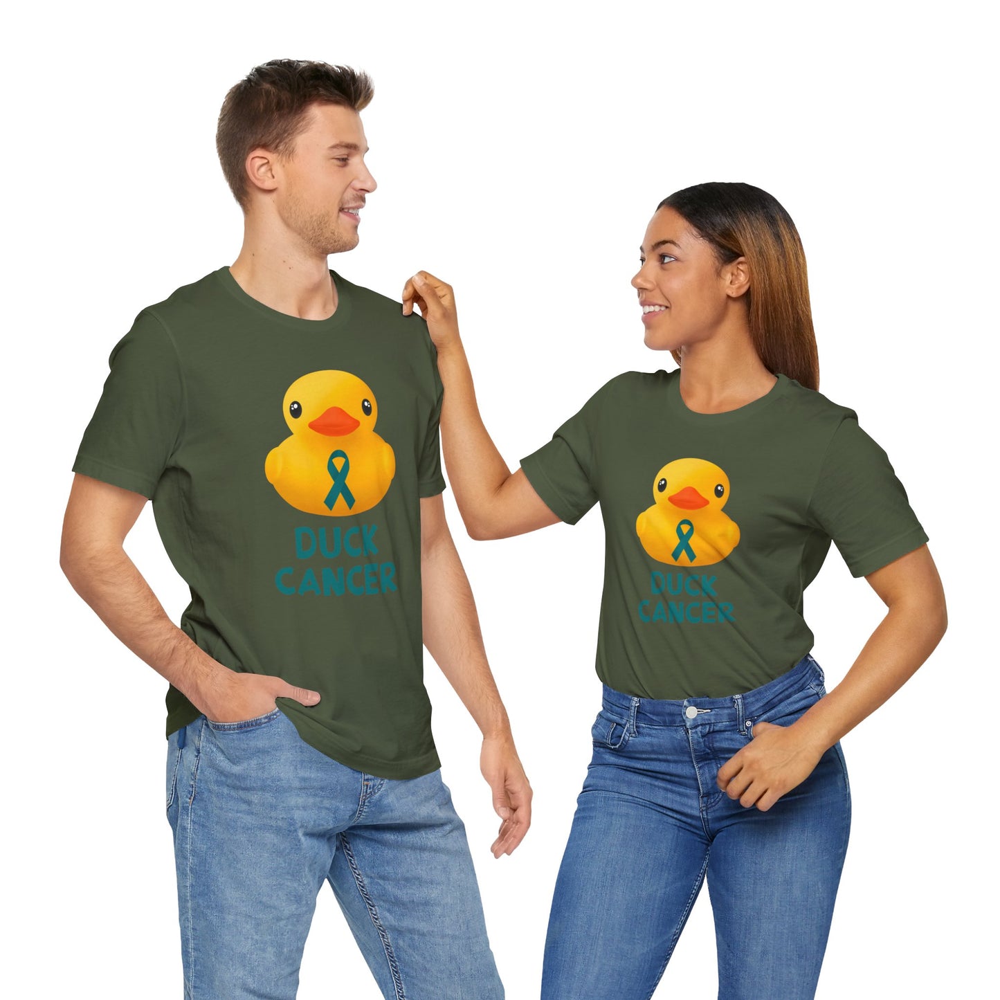 Ovarian Cancer Duck Cancer T-Shirt, Unisex