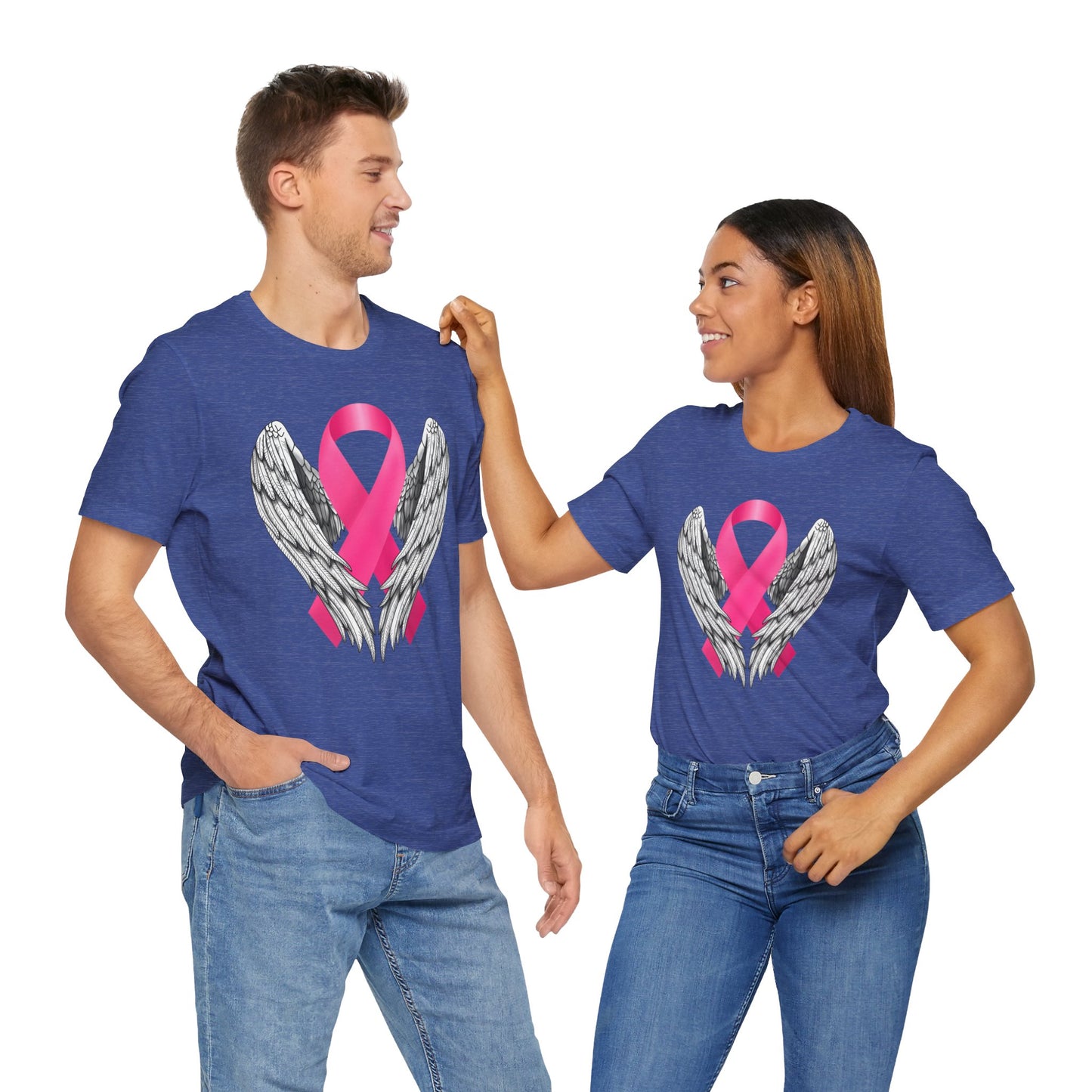 Ribbon with wings, Breast Cancer T-Shirt, Unisex