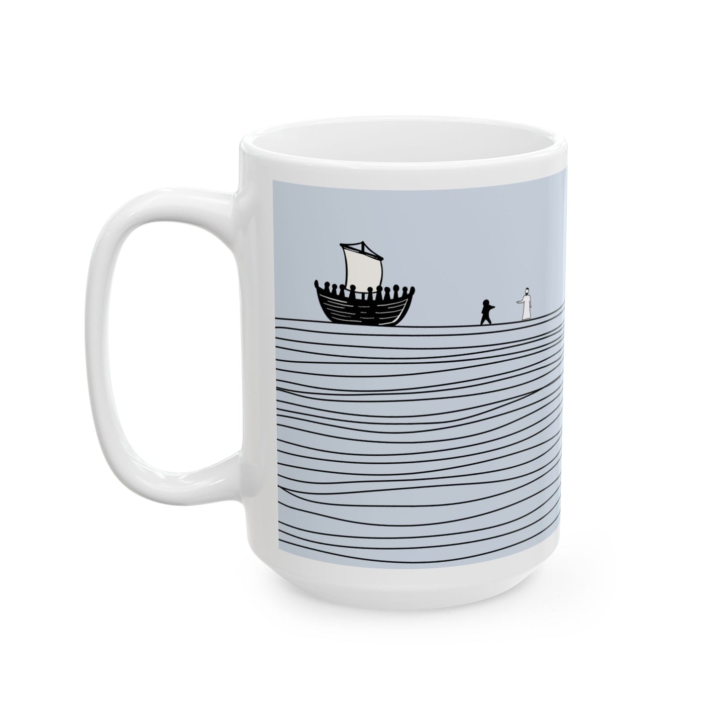Jesus walking on water 15oz Ceramic Mug