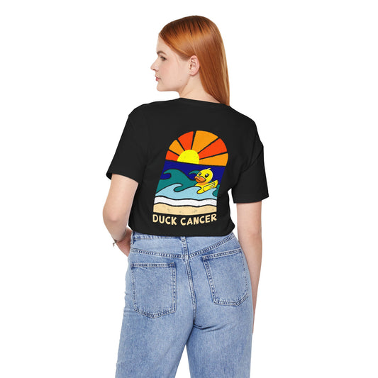 Breast Cancer Duck Cancer Ocean Back T-Shirt, Unisex