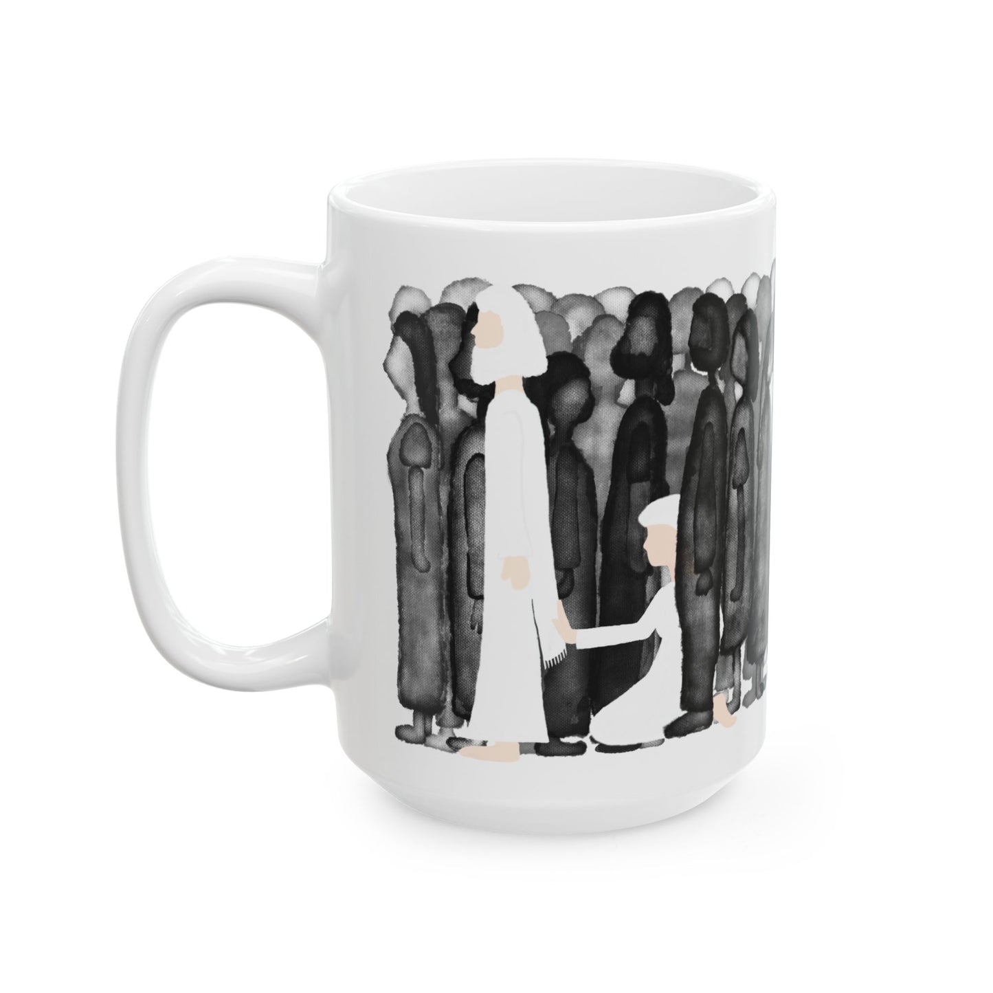 Lady touching Jesus Ceramic Mug 15oz