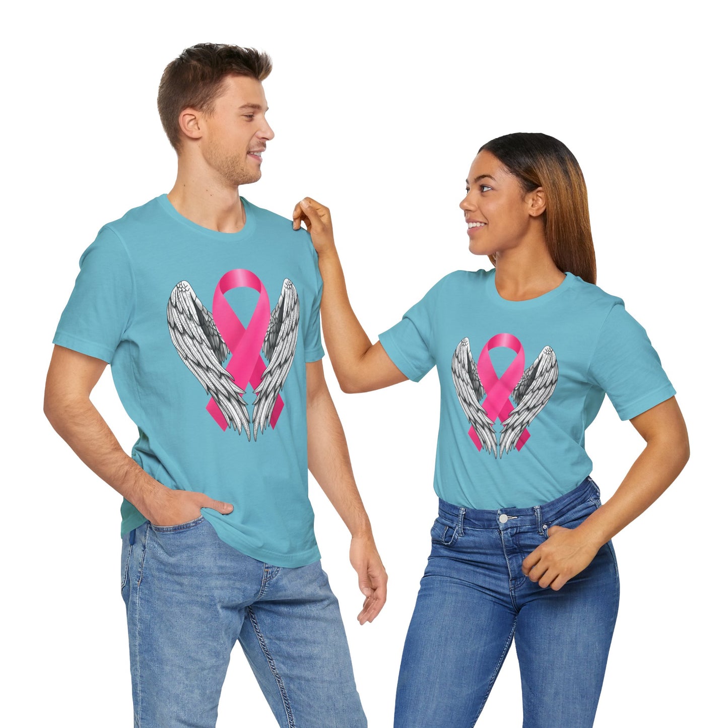 Ribbon with wings, Breast Cancer T-Shirt, Unisex