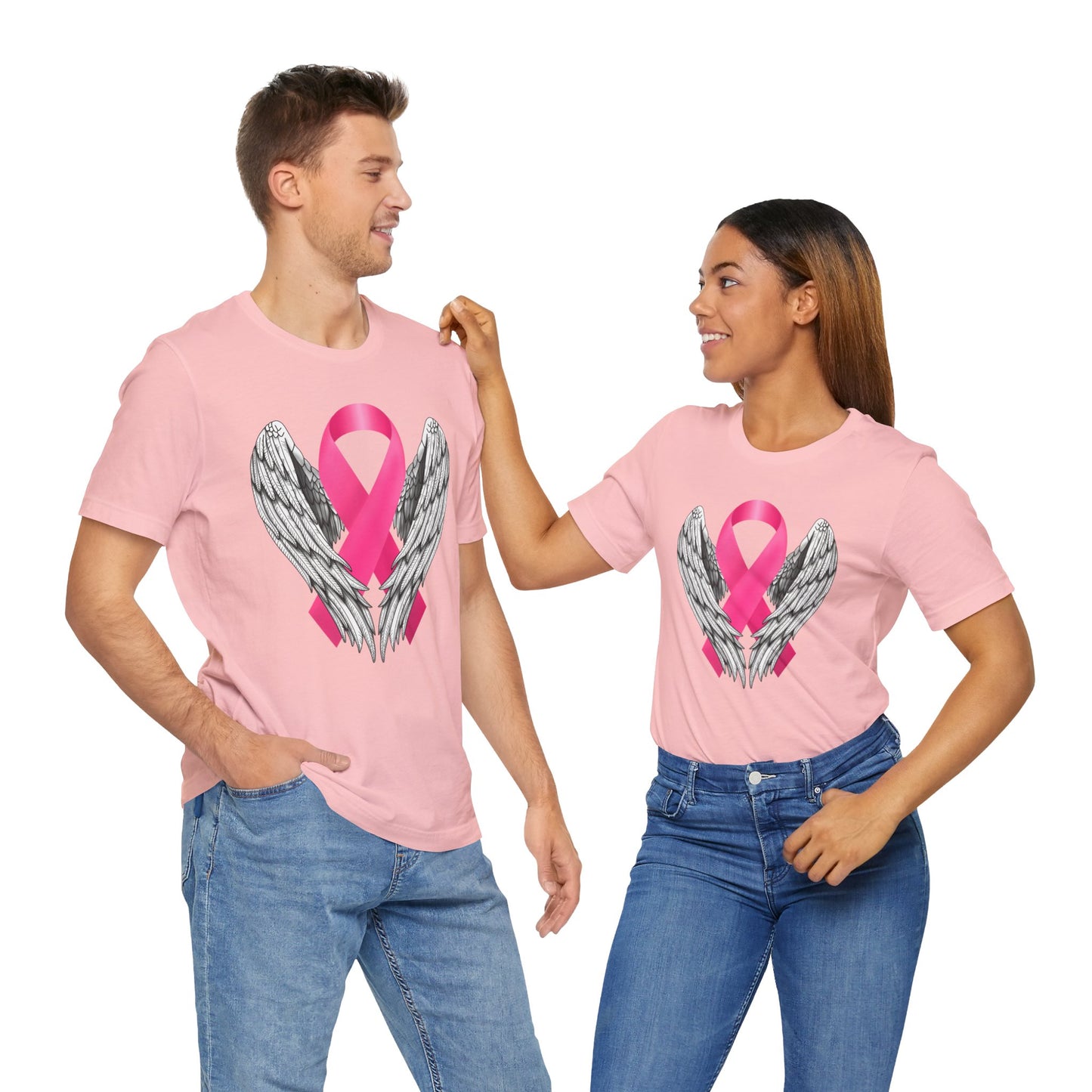 Ribbon with wings, Breast Cancer T-Shirt, Unisex