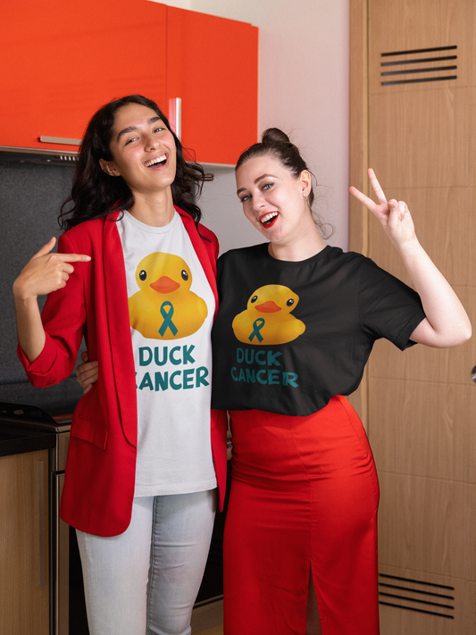 Ovarian Cancer Duck Cancer T-Shirt, Unisex